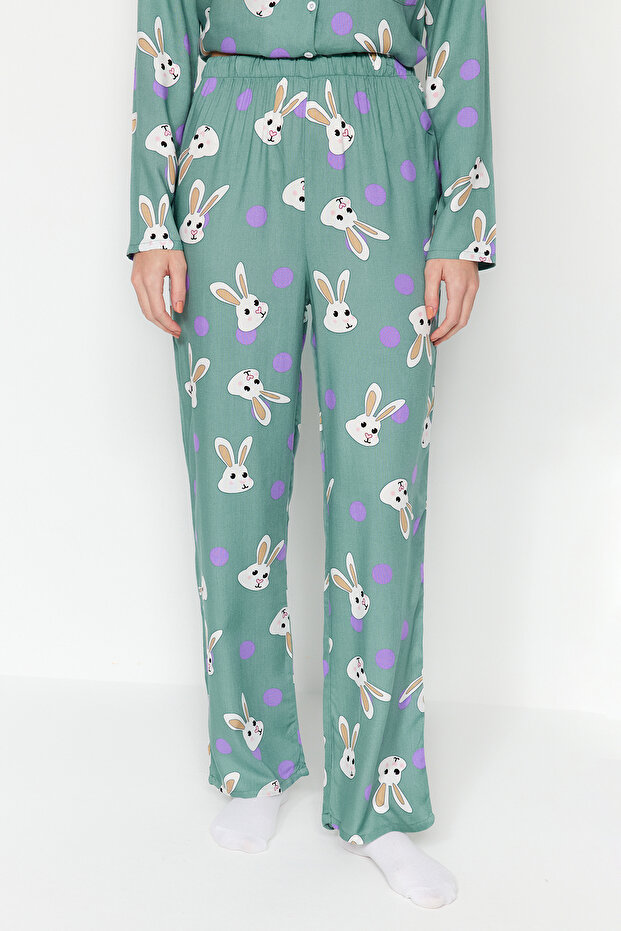 Vícebarevná sada pyžama s viskózovým potiskem Thmaw21Pt0048 - 7