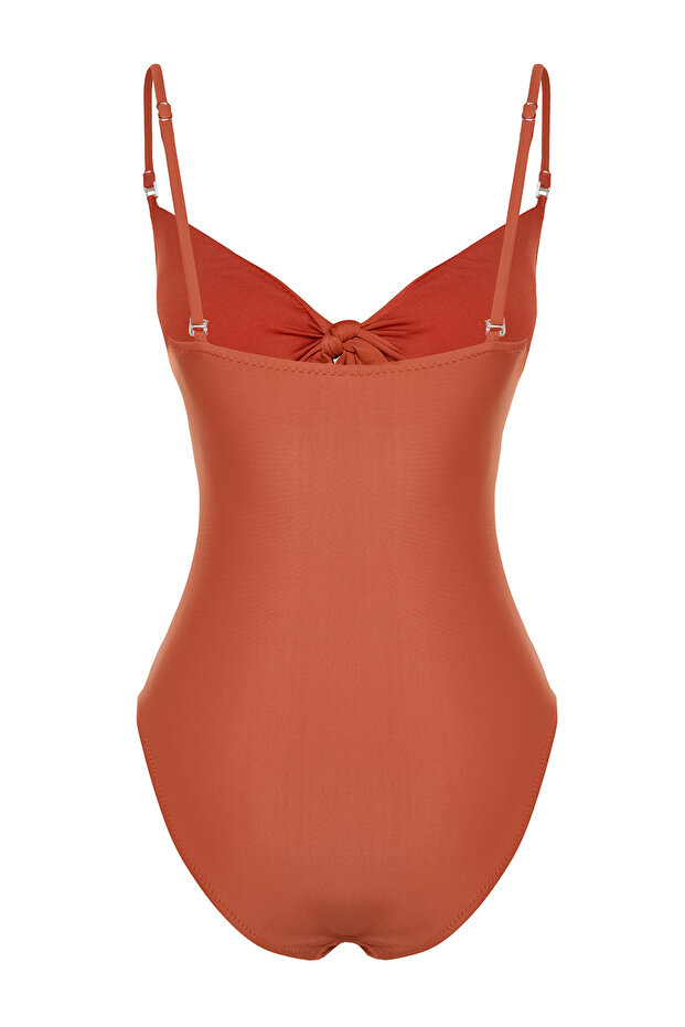 Kiremit Cut Out Detaylı Straplez Kaplı Regular Mayo TBESS22MA0001 - 9