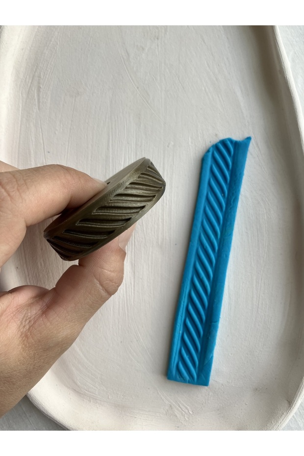 Line Patterned Polymer Clay Texture Roll / Ceramic Mud Pattern Roll - 1