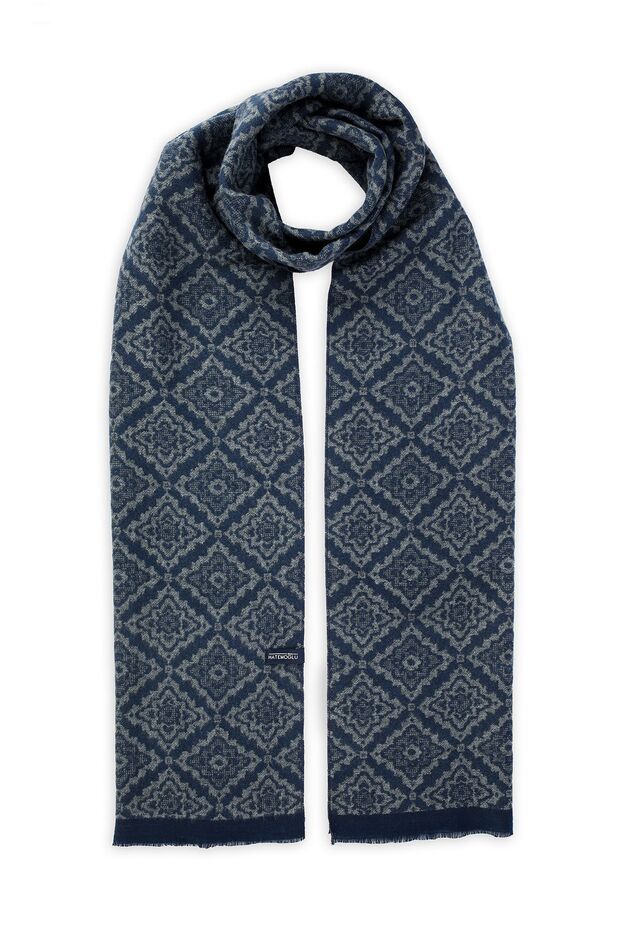 Lacivert Desenli Atkı - 1