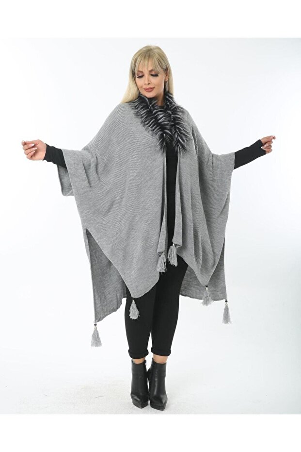 TRİKO KÜRKLÜ PANÇO - 1