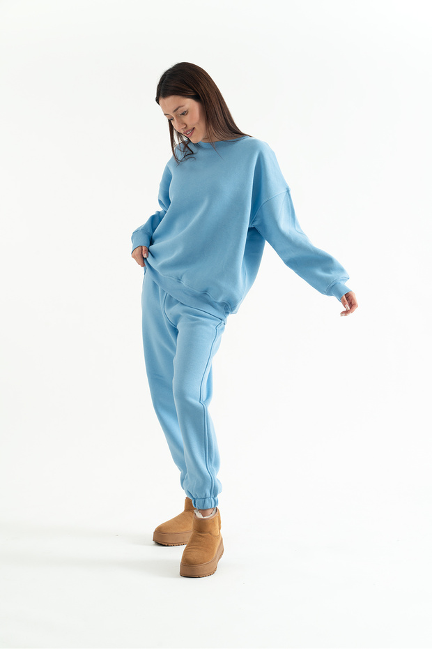 Bisiklet Yaka Basic 3 İplik Şardonlu Eşofman Takımı Mrt5007 - 1