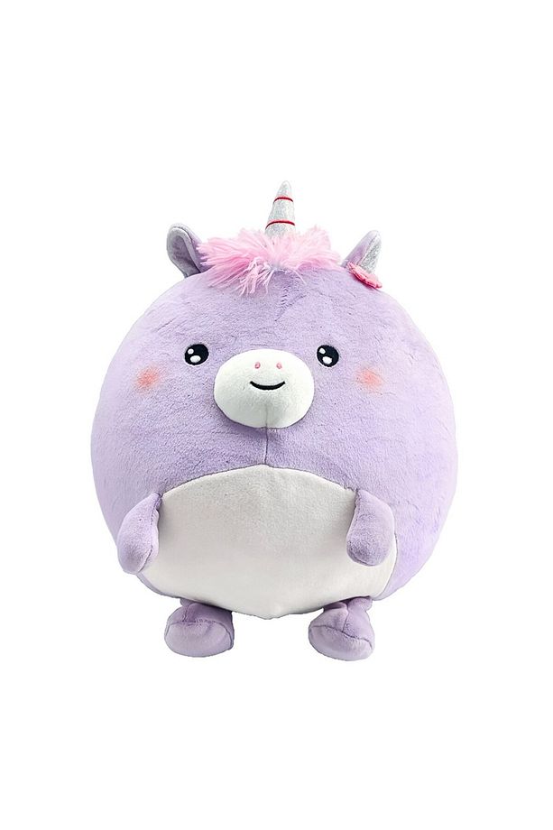 Tombul Serisi Yuvarlak Peluş Oyuncak - Mor Unicorn - 1