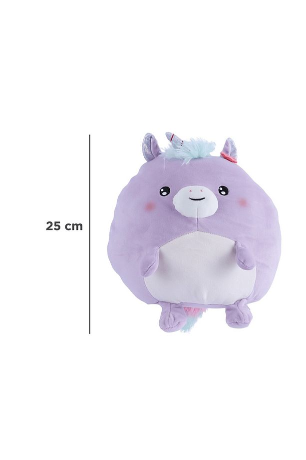 Tombul Serisi Yuvarlak Peluş Oyuncak - Mor Unicorn - 5