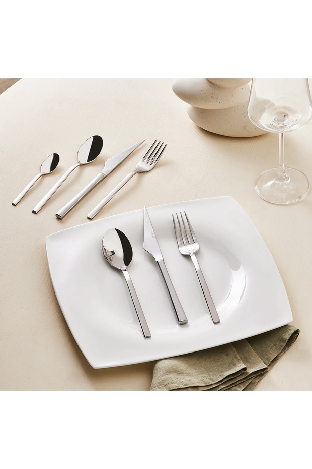 Elegance 84 Pieces 8/10 Stainless Steel 12 Person Fork Spoon Knife Set