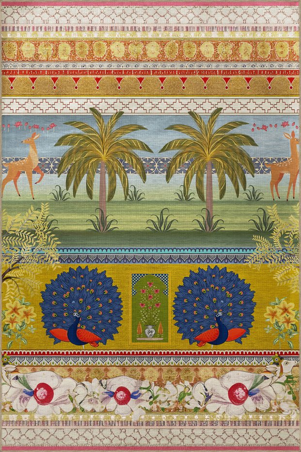 الغابات الاستوائية تحت عنوان متعدد الألوان شجرة نمط الإبداعية الحديثة الزخرفية السجاد 2185
