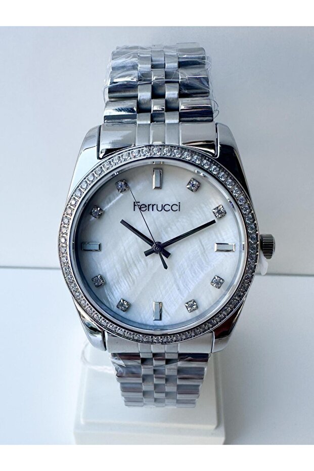 Pearl Dial Stone Wristwatch