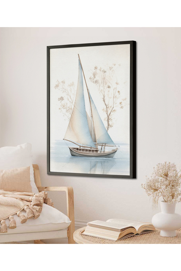 Framed Single Painting Sailboat Series Classic Poster Painting Tk/127