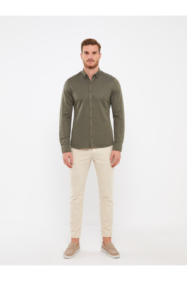 Férfi ing - Slim Fit, hosszú ujjú, Dobby - 3