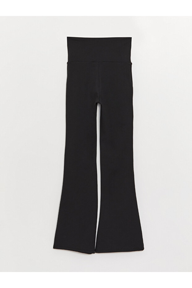 Plain Maternity Leggings with Abdominal Panel and Elastic Waist - 6