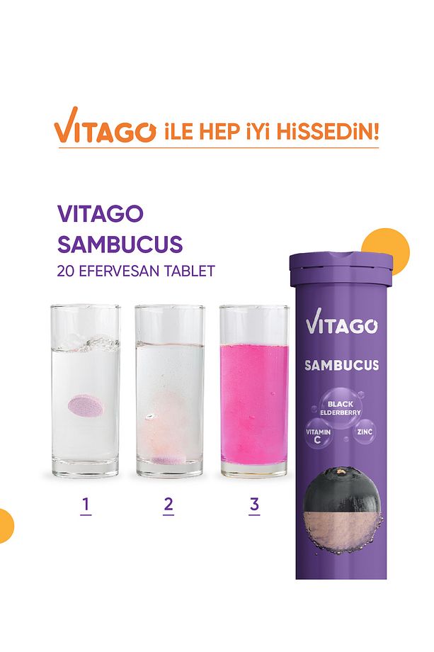 Sambucus, Vitamin C Ve Çinko 20li Efervesan Tablet - 5