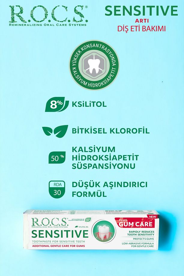 R.O.C.S. Sensitive Artı Diş Eti Bakımı Klorofilli Diş Macunu – 94gr x 2 ADET - 3