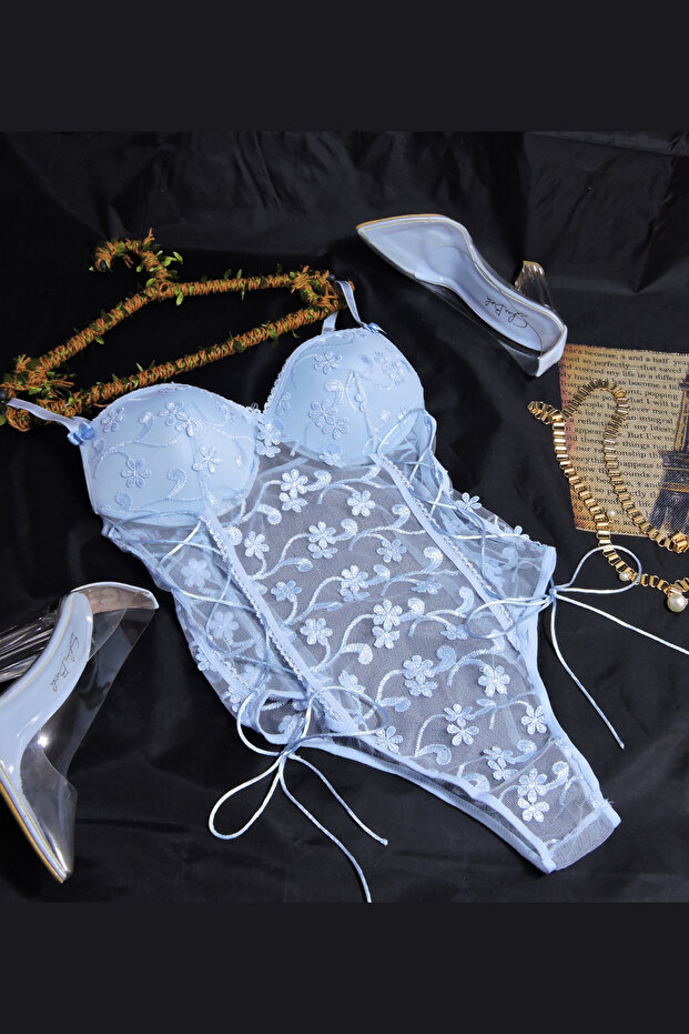 Çapraz Desen Transparan Body - 1