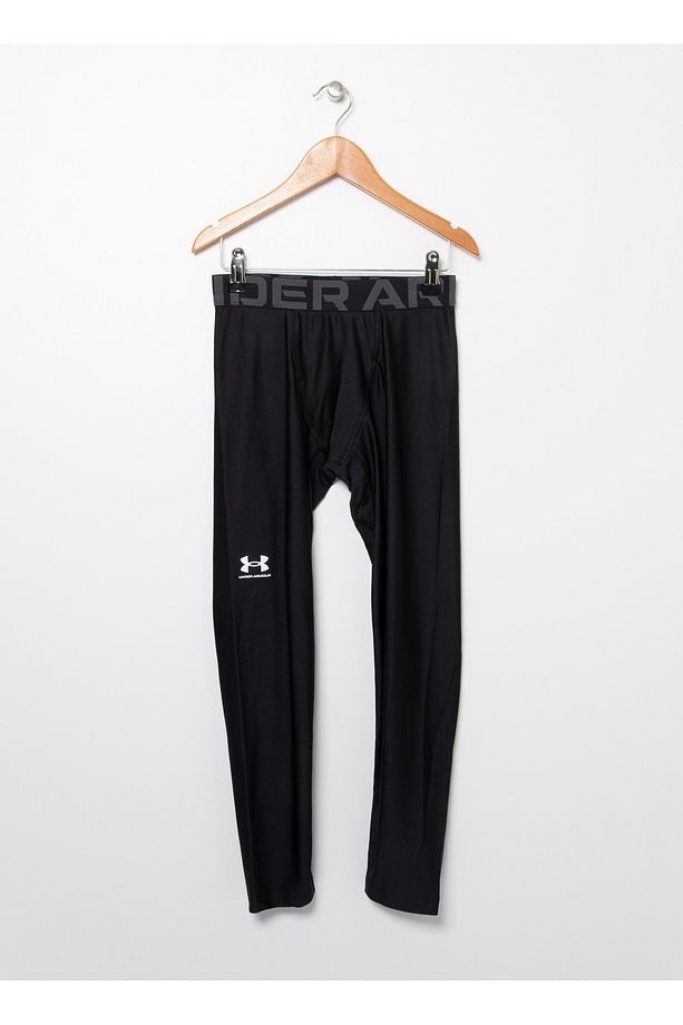 Siyah Erkek Çocuk Dar Paça Uzun Fitted Düz Tayt 1361738-001 UA HG Armour Leggings - 1