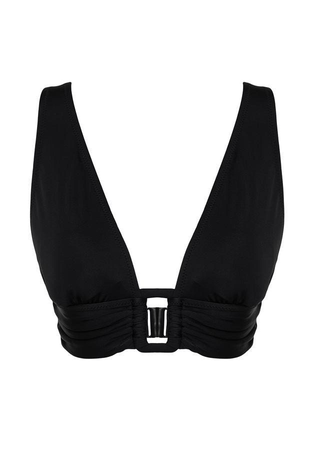 Siyah Aksesuarlı Üçgen Kaplı Bikini Üstü TBESS24BU00035 - 6