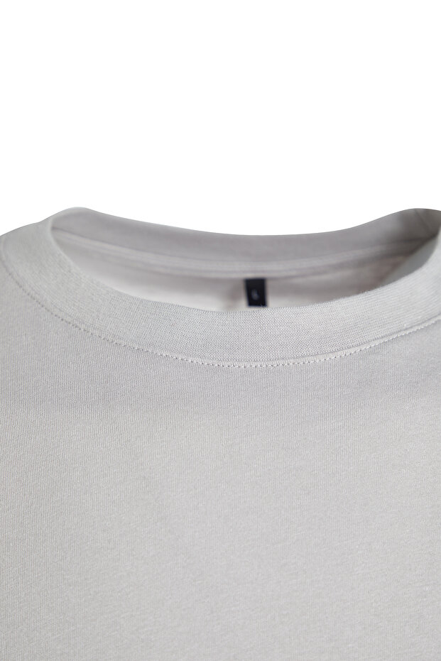 Gri-Indigo 2'li Paket %100 Pamuklu Uzun Kol Regular/Normal Kesim Basic T-Shirt TMNAW24TS00001 - 8