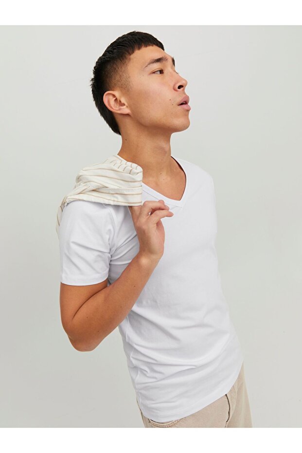 T-Shirt Basic V yaka - 8