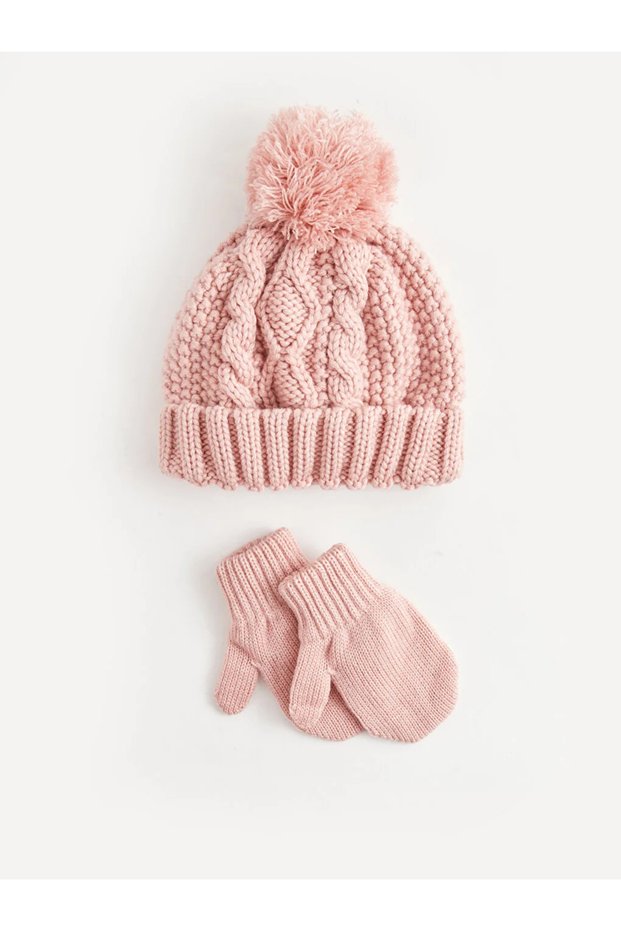 LCW baby Baby Girl Beret and Gloves