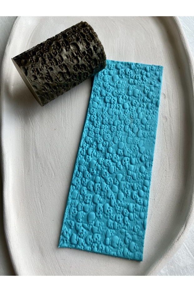 لفة نسيج بوليمر كلاي بنمط جمجمة / لفة نمط طين سيراميك - 1