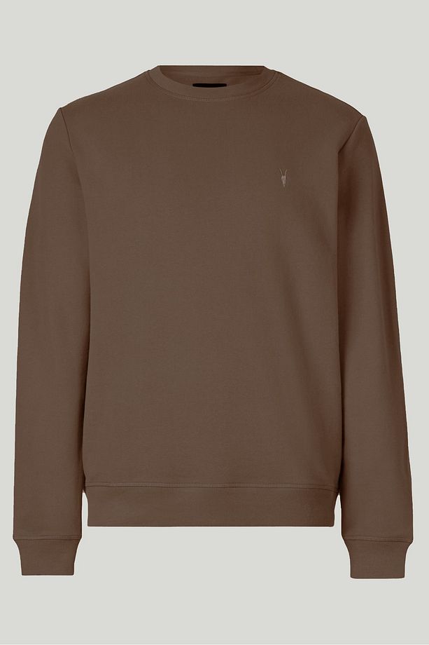 Kahve Rengi Bisiklet Yaka Sweatshirt - 1