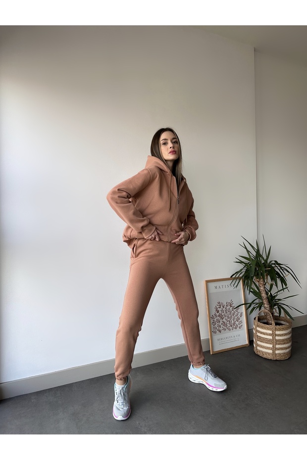 WOMEN'S THREE THREAD HOODED LONG TRACKSUIT SET MODERN MOLD