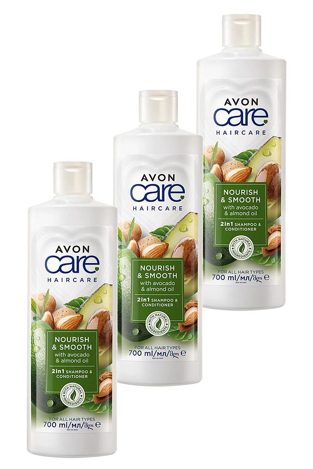 Care Avokado ve Badem Yağı içeren Şampuan ve Saç Bakım Kremi 700 Ml. Üçlü Set - 1