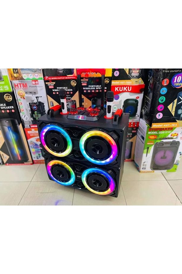 NDR-8888 BÜYÜK BOY BLUETOOTH HOPARLÖR ÇİFT MİKROFONLU TEKERLEKLİ KABLOSUZ SPEAKER TOPLANTI ANFİ - 8