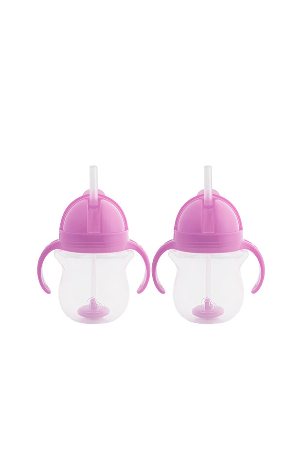 Click Lock Spout Drinking Cup with Straw, Purple, 6 months, 207ml, Pack of 2