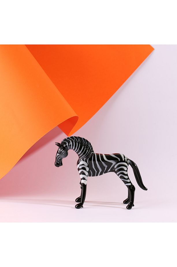 Zebra El yapımı Dekoratif Cam Biblo - 3