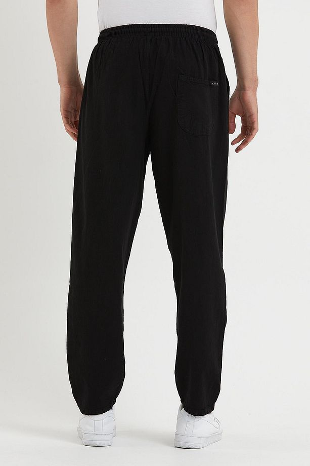 Erkek Siyah Basic Relaxed Fit Jogger Pantolon - 5