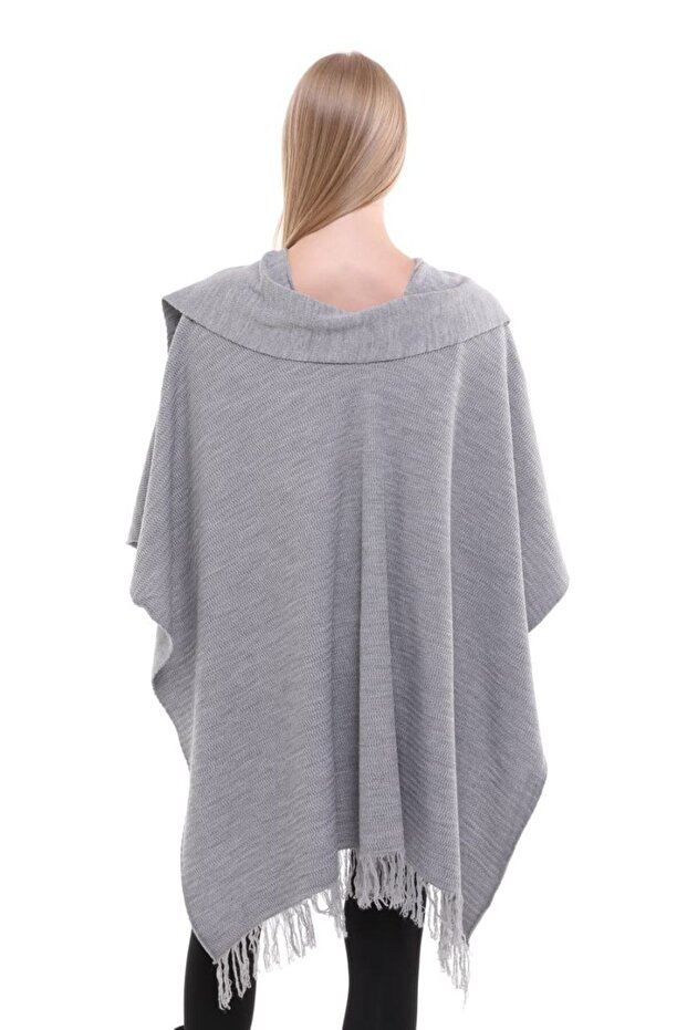 BLUZ ŞEKLİNDE TRİKO PANÇO - 2