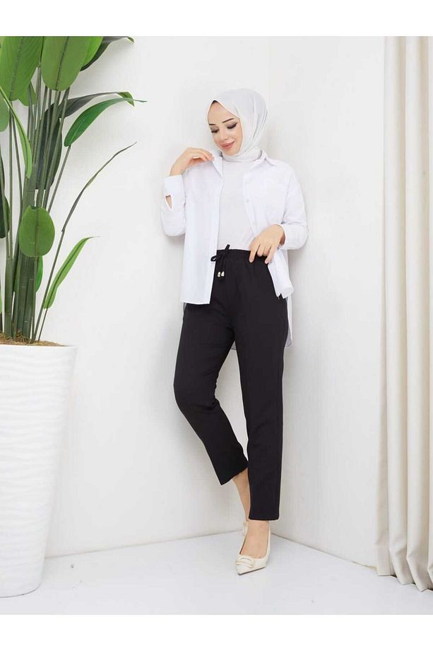 ModaPark,İsT Beli Lastikli Double Krep Pantolon - 2