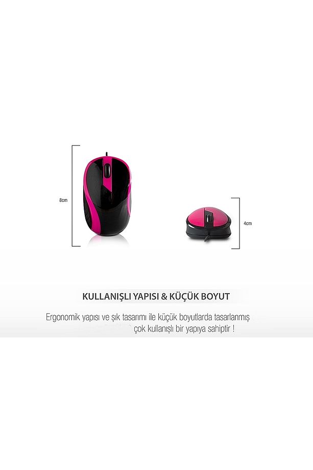 Optik Mini Mouse - Kablolu Mouse - Kablolu Fare SM-136 - Mini Fare - Optik Fare - Optik Mouse SM-136 - 3
