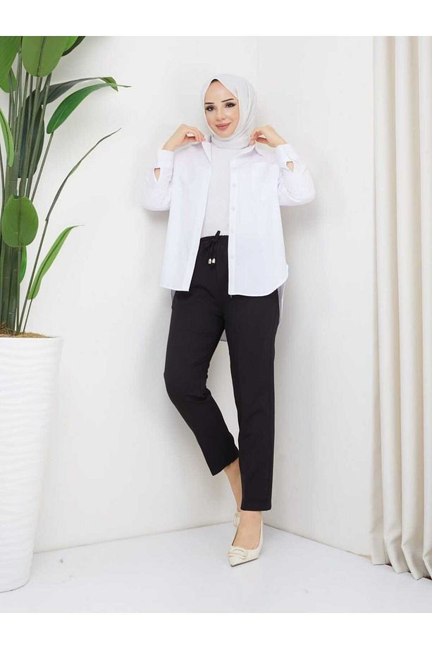 ModaPark,İsT Beli Lastikli Double Krep Pantolon - 1