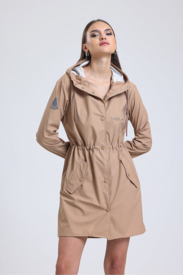 Stay Dry Beige Women's Raincoat