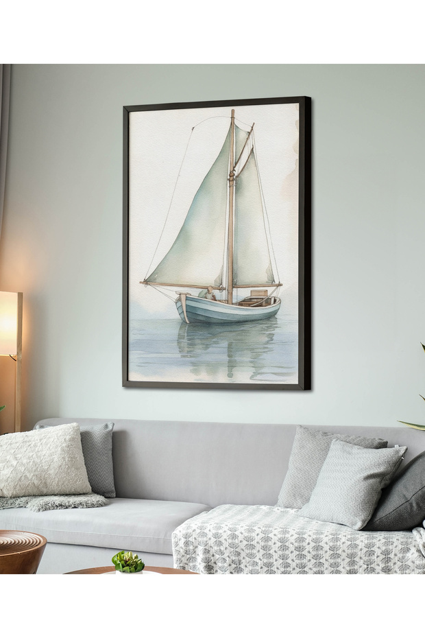Framed Single Painting Sailboat Series Classic Poster Painting Tk/126