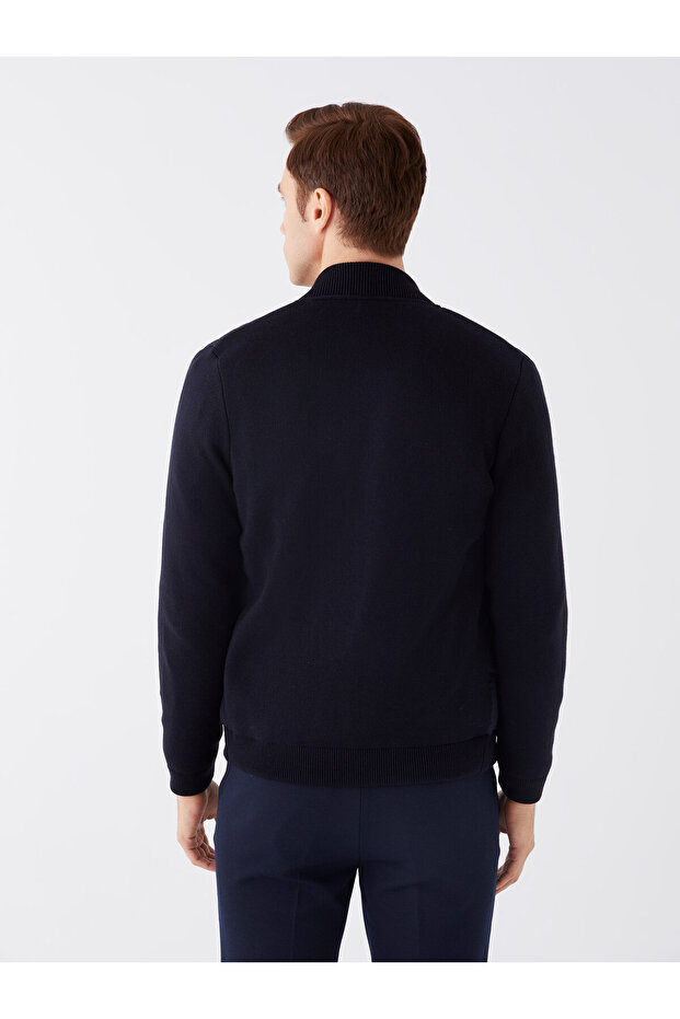 Standart Kalıp Kolej Yaka Erkek Triko Hırka - 6