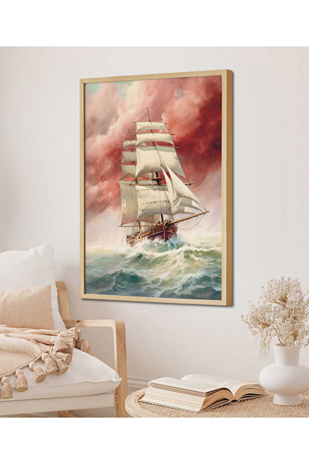 Framed Single Painting Sailboat Series Classic Poster Painting Tk/129