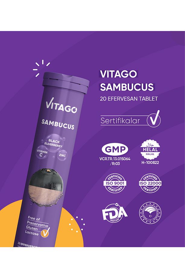 Sambucus, Vitamin C Ve Çinko 20li Efervesan Tablet - 4