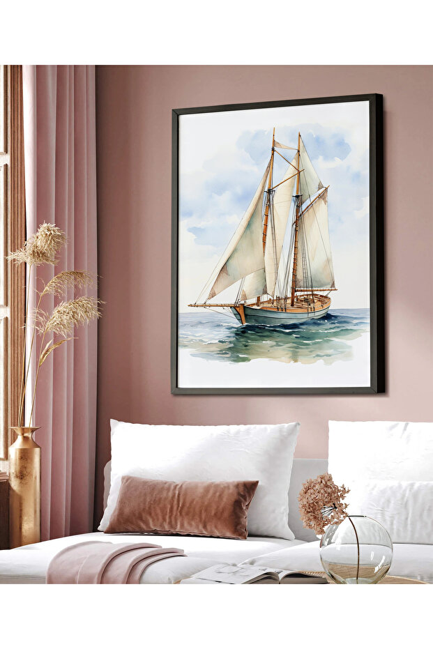 Framed Single Painting Sailboat Series Classic Poster Painting Tk/130