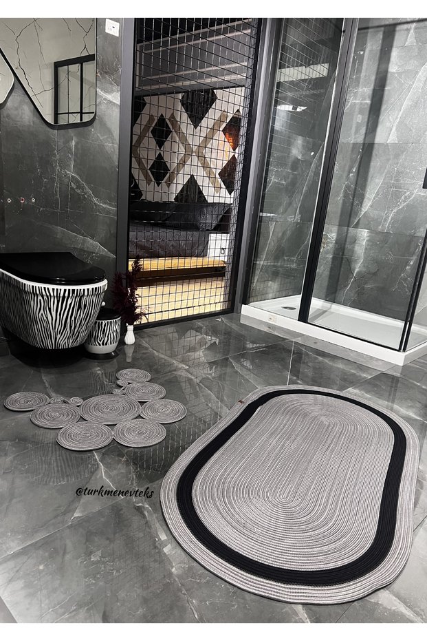 Jute, Rope, Gray Bathroom Mat Set, Toilet Seat Mat, Mat