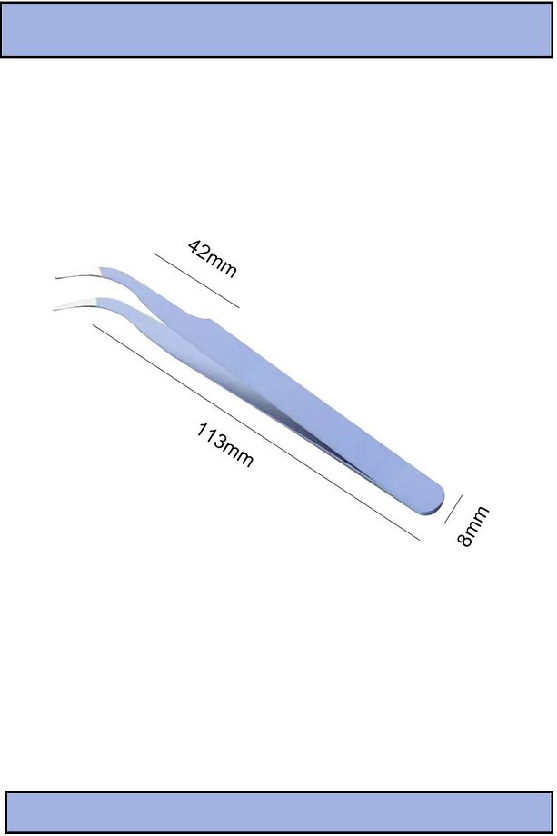 Mavi Renk İpek Kirpik Cımbızı Metal İnce Uçlu Hassas İpek Kirpik Cımbızı Takma Lift Kirpik XLC503 - 6