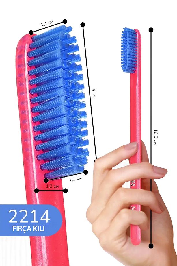 R.O.C.S. XL CLEAN – EKSTRA TEMİZLİK İÇİN DİŞ FIRÇASI - 2'Lİ SET PEMBE-YEŞİL SAP - 3