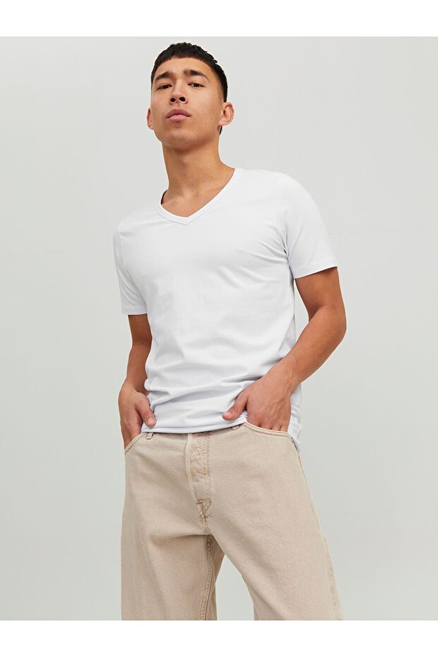 T-Shirt Basic V yaka - 1