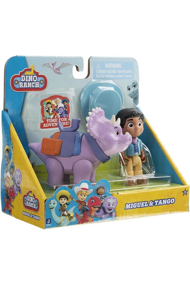 Sevimli Dinozor Tango ve Kovboy Arkadaşı Miguel Seti 2'li Oyuncak Dinazor Figür Set Mor Trex D Seri - 5