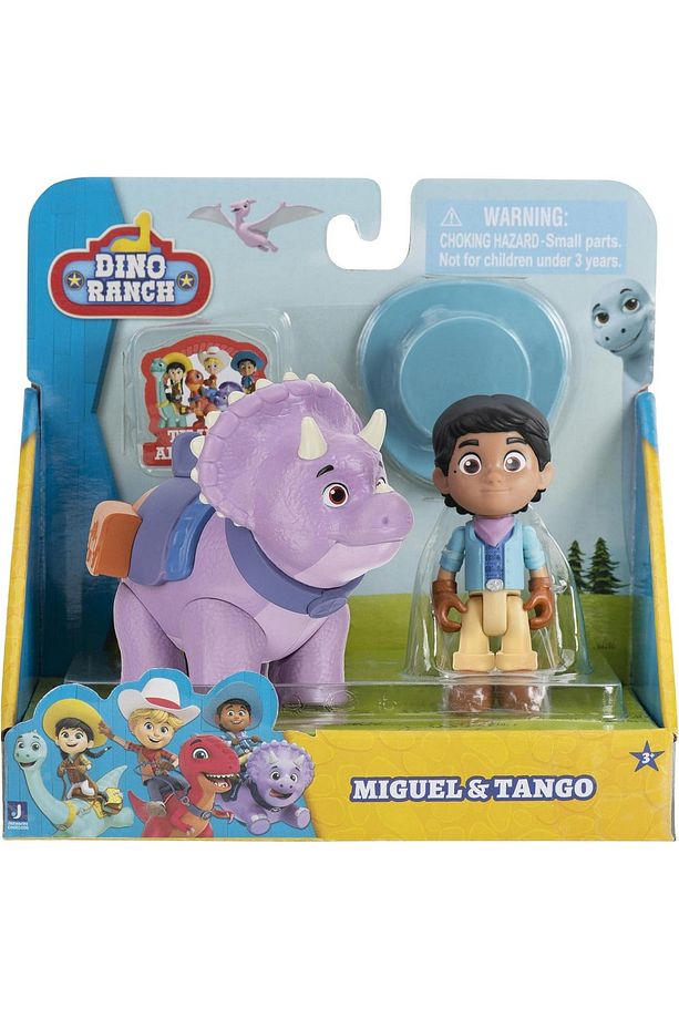 Sevimli Dinozor Tango ve Kovboy Arkadaşı Miguel Seti 2'li Oyuncak Dinazor Figür Set Mor Trex D Seri - 7