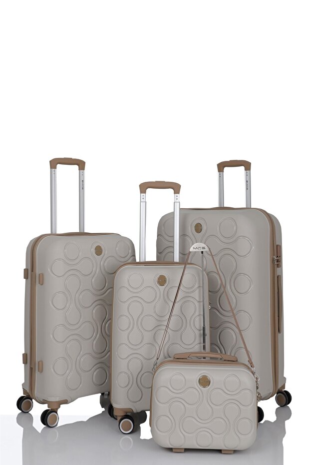 V376 BONE COLLECTİON POLİPROPİLEN (PP) KASA KEMİK - ŞAMPANYA 4'LÜ SET VALİZ - 1