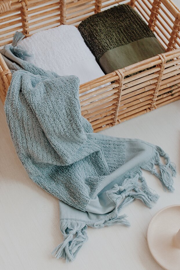 Rib 50x90 cm Set of 2 Bathroom Kitchen Hand and Face Towels Premium 100% Cotton