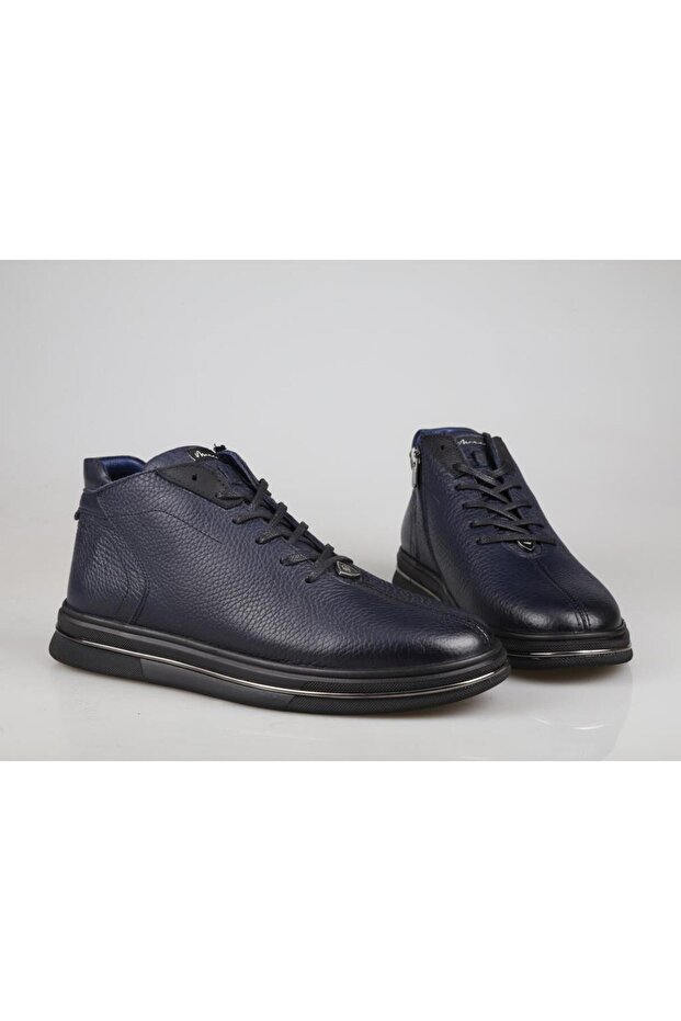 16208 Saf Deri Lacivert Erkek Bot - 5