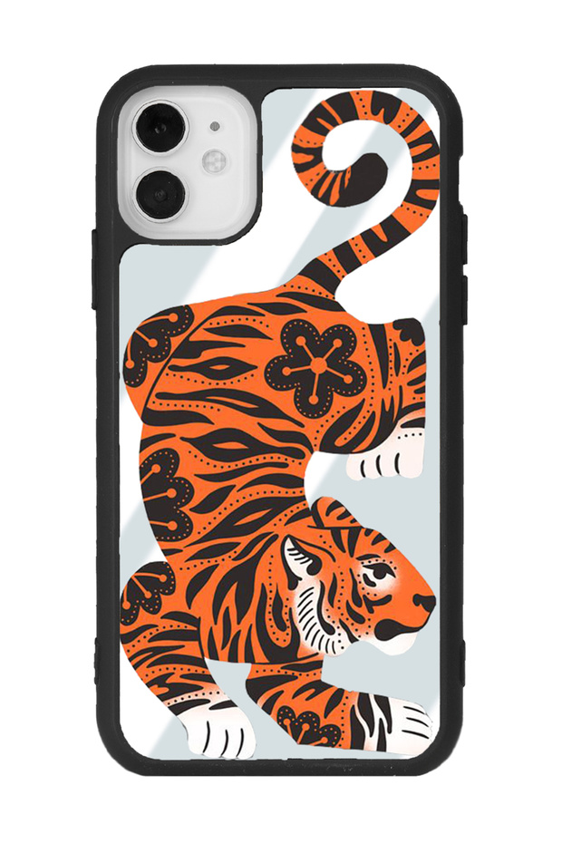 iPhone 11 Tiger Design Glossy Phone Case with Mirror